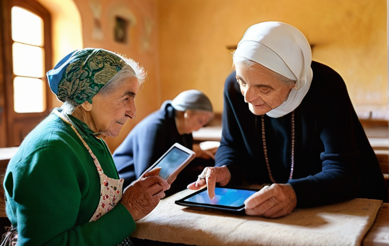 기술 격차 해소와 사회적 변화 - **Prompt 1: Bridging the Digital Divide in an Italian Village**
"A heartwarming scene set in a s...
